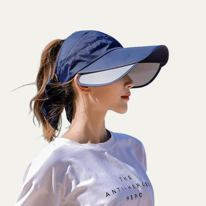 VogeLuxe | Women’s Foldable Wide Brim Sun Hat with Ponytail Opening