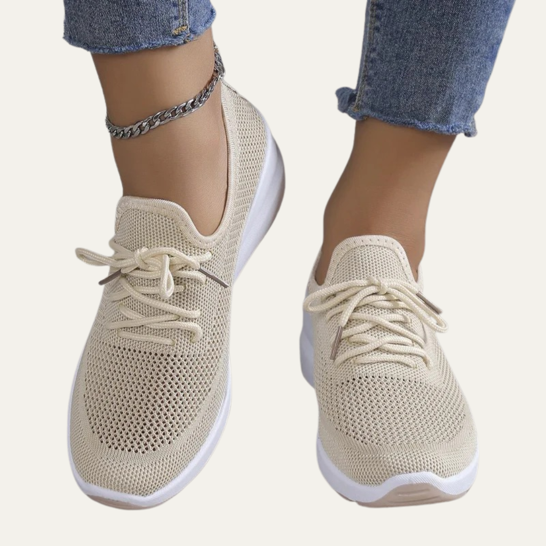 VogeLuxe | Women’s Casual Knit Lace Up Platform Sneakers