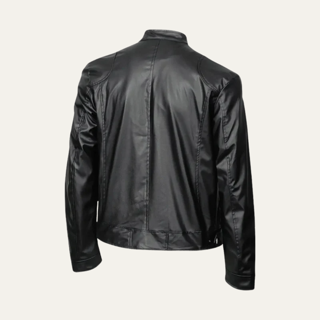VogeLuxe | Men’s Fitted Leather Motorcycle Jacket