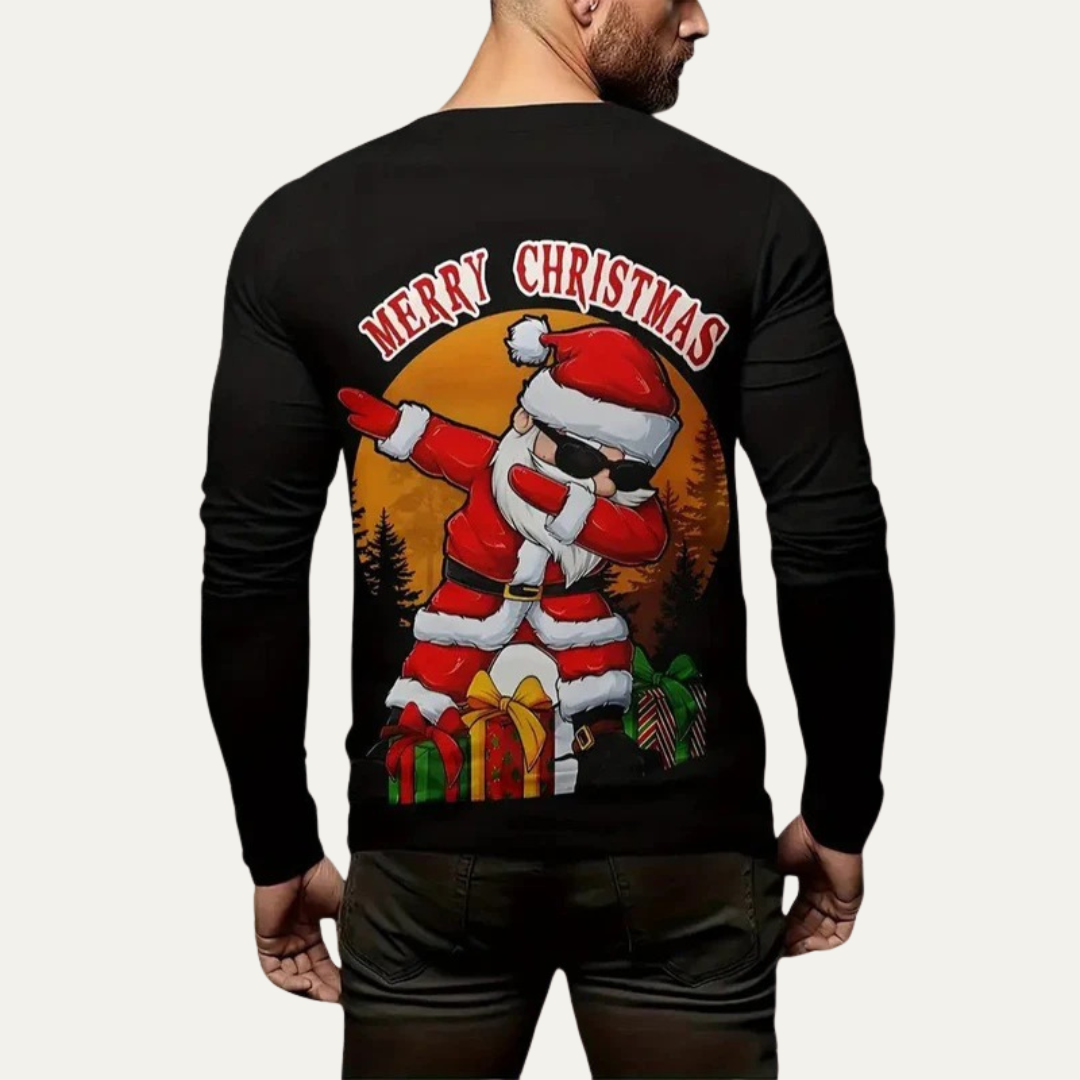 VogeLuxe | Men’s Christmas Graphic Santa Dab Crewneck Sweatshirt
