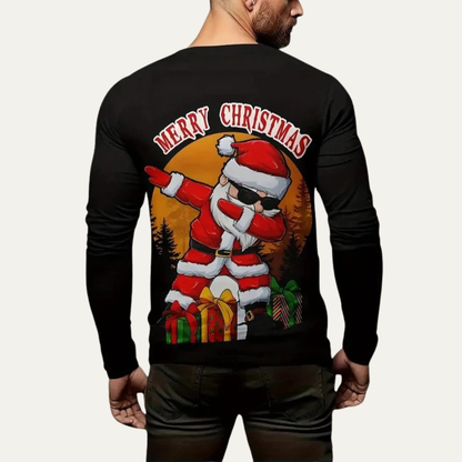 VogeLuxe | Men’s Christmas Graphic Santa Dab Crewneck Sweatshirt