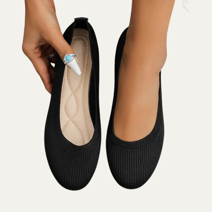 VogeLuxe | Women’s Breathable Knit Ballet Flats with Cushioned Insole
