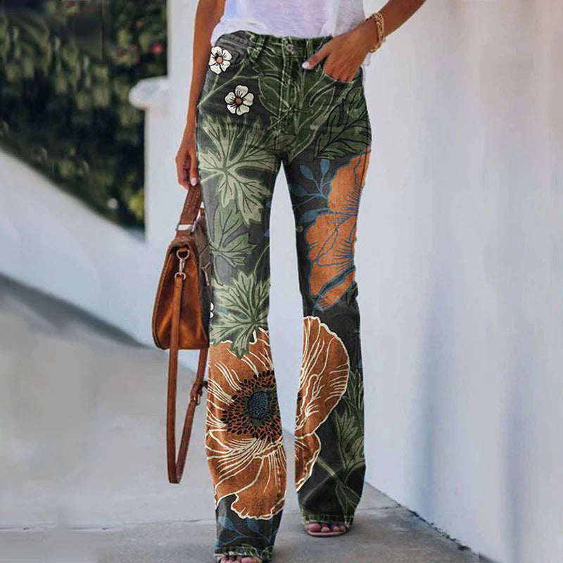 Fashionable Floral Wide Leg Pants for Women