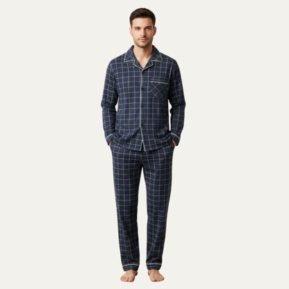 VogeLuxe | Men’s Window Pane Pattern Pajama Set