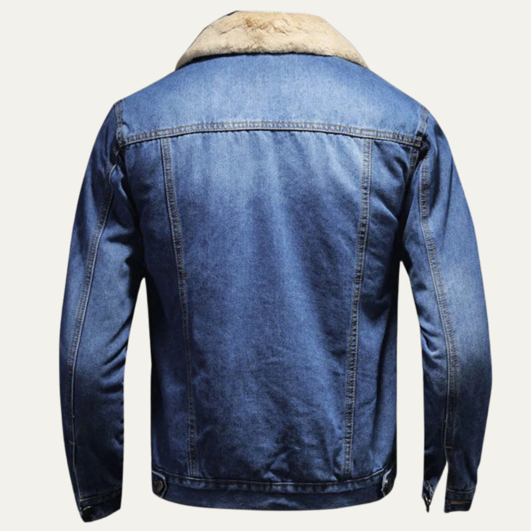 VogeLuxe | Men’s Wide Wale Corduroy Faux Fur Collar Bomber Jacket