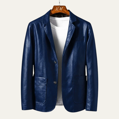 VogeLuxe | Men’s Sleek Leather-Look Blazer