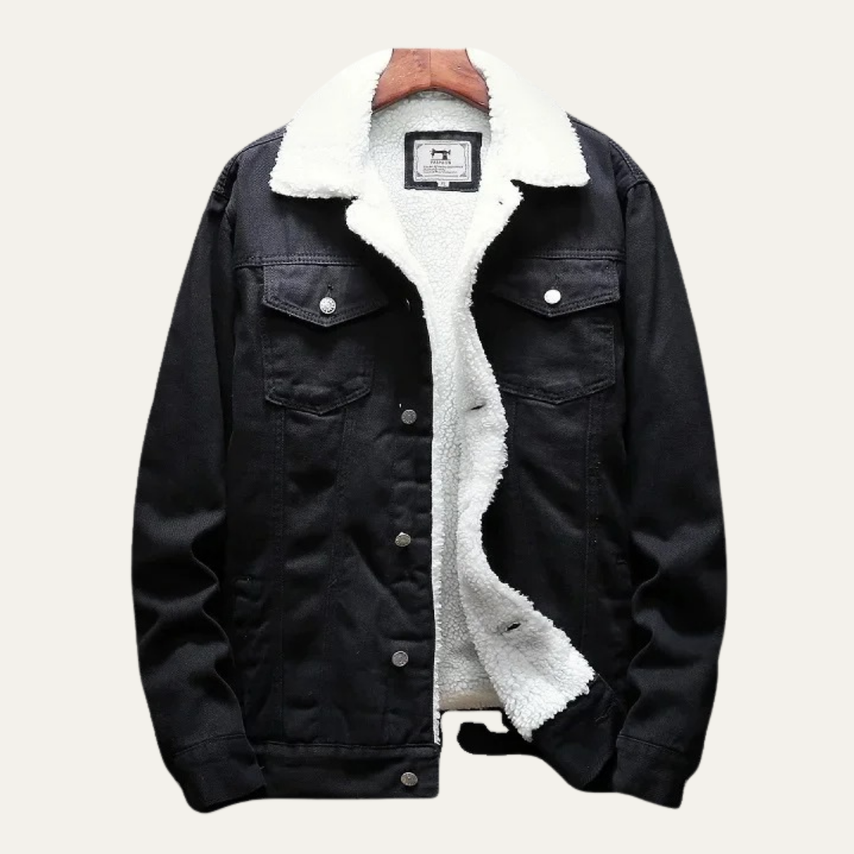 VogeLuxe | Men’s Winter Shearling Lined Denim Trucker Jacket