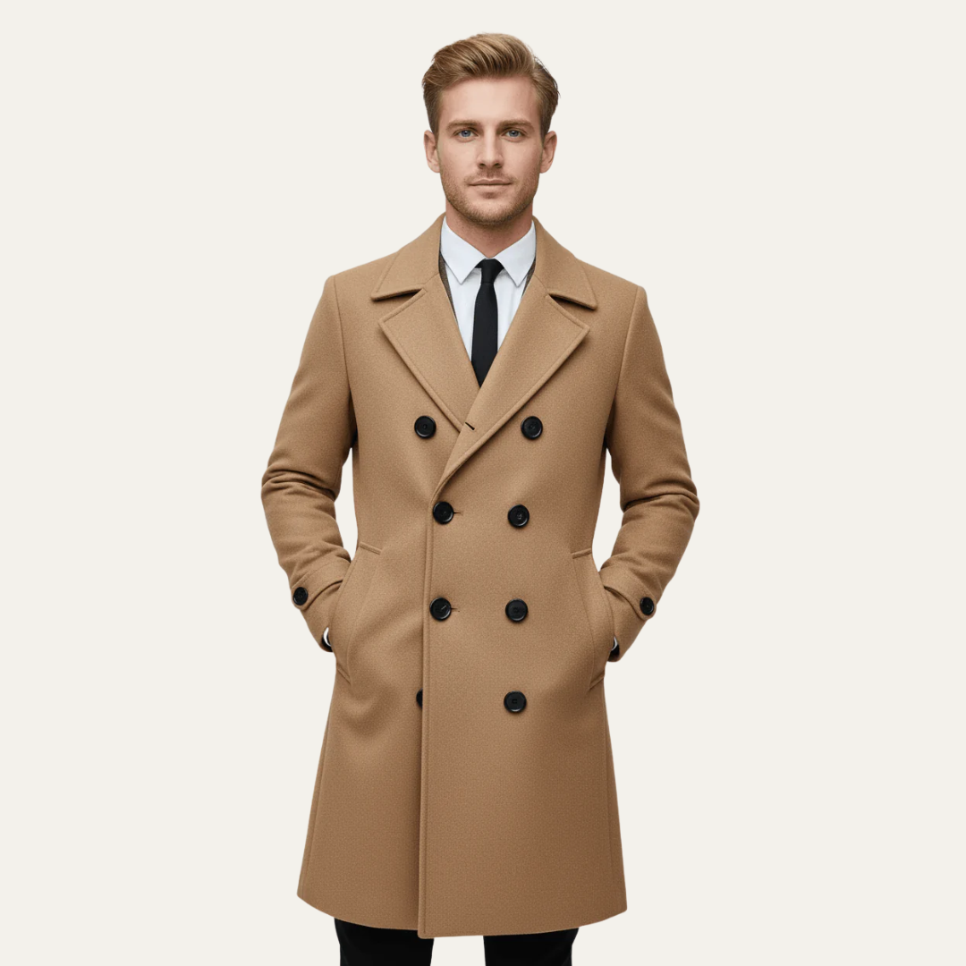 VogeLuxe | Men’s Mid-Length Double-Breasted Peacoat