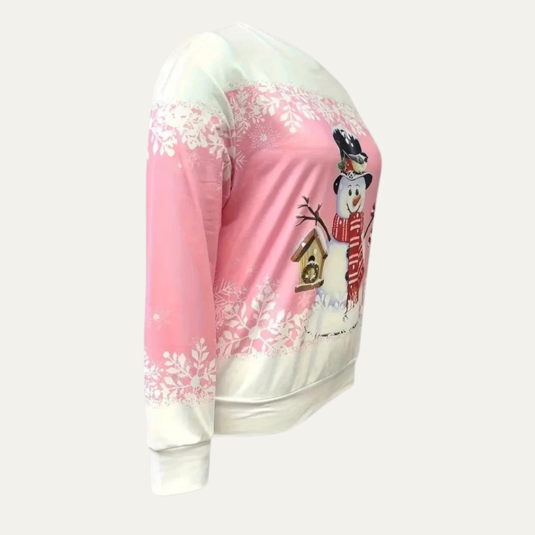 VogeLuxe | Women’s Festive Snowman Crewneck Sweatshirt