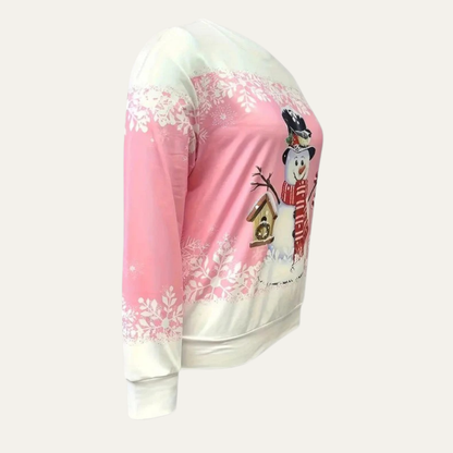 VogeLuxe | Women’s Festive Snowman Crewneck Sweatshirt