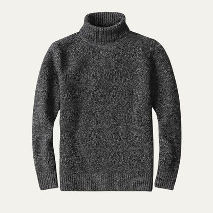 VogeLuxe | Men’s Fitted Micro Textured Turtleneck Sweater