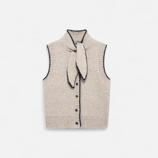Classic Ladies Cable Knit Vest - VogeLuxe