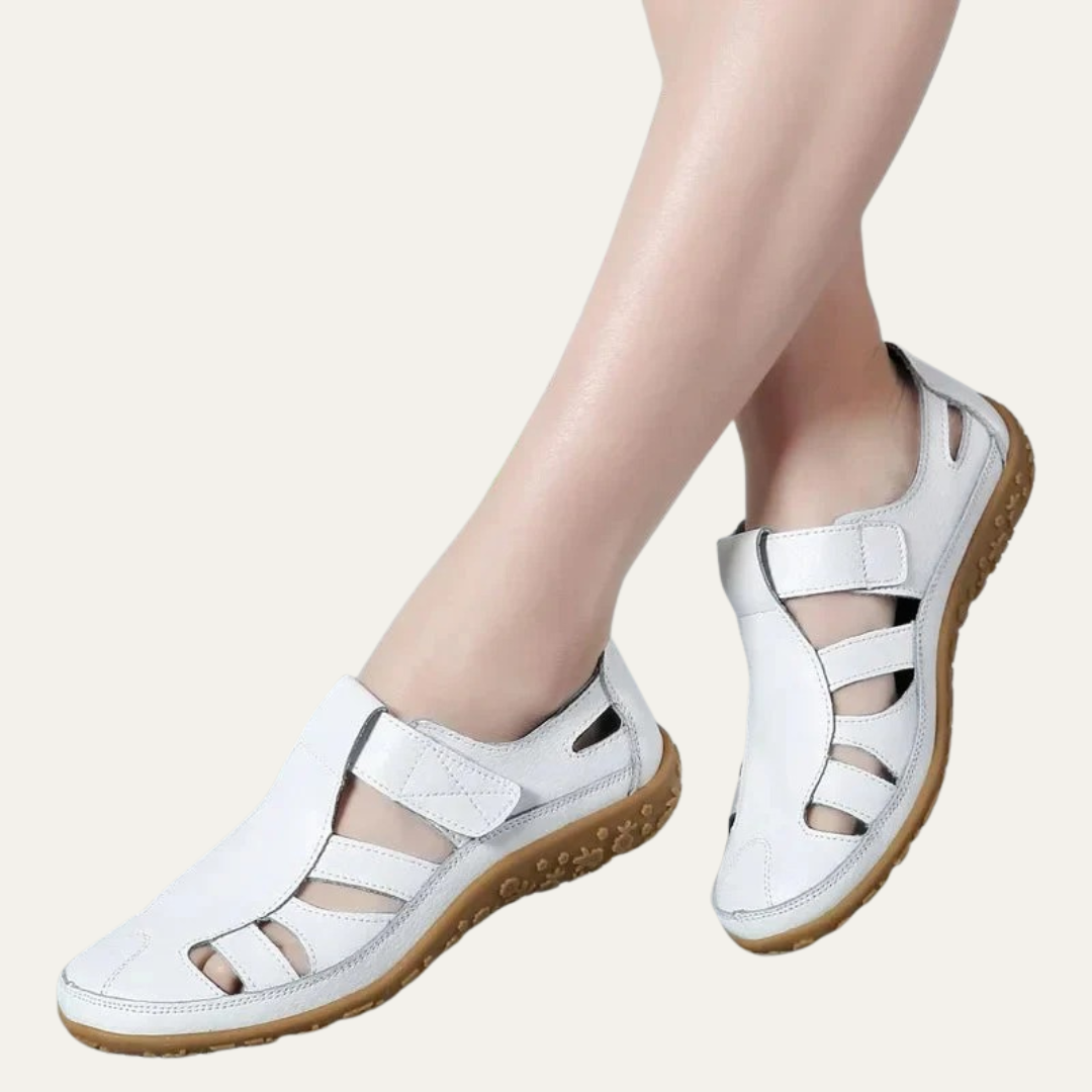 VogeLuxe | Women’s Closed Toe Caged Comfort Flat Shoe