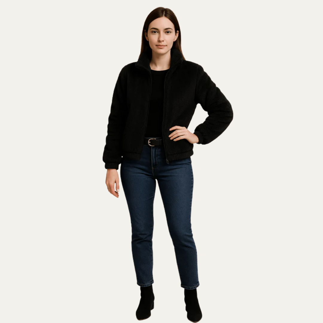 VogeLuxe | Women’s Plush Cropped Teddy Bomber