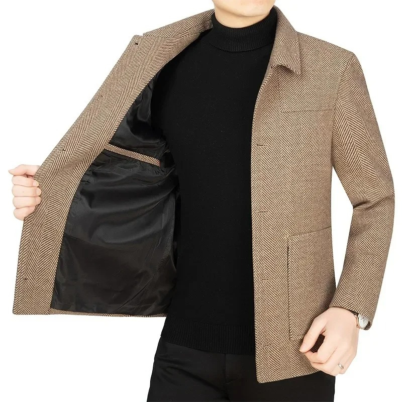 Classic Men's Slim Fit Herringbone Blazer - VogeLuxe
