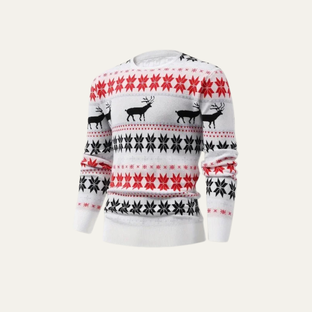 VogeLuxe | Men’s Classic Reindeer Knit Christmas Sweater