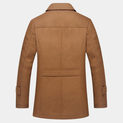 VogeLuxe | Men’s Wool Blend Car Coat with Quilted Zip Lining