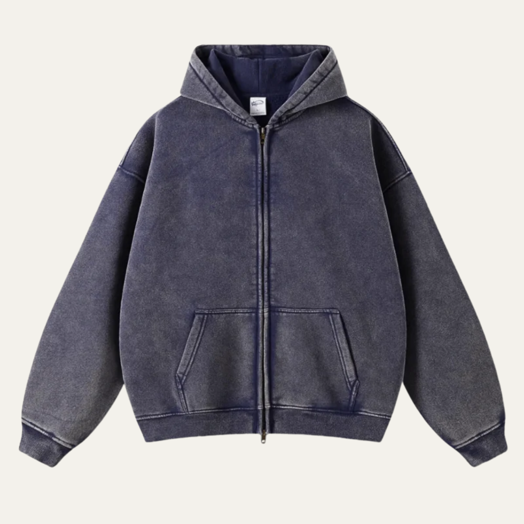 VogeLuxe | Men’s Relaxed Full-Zip Hoodie