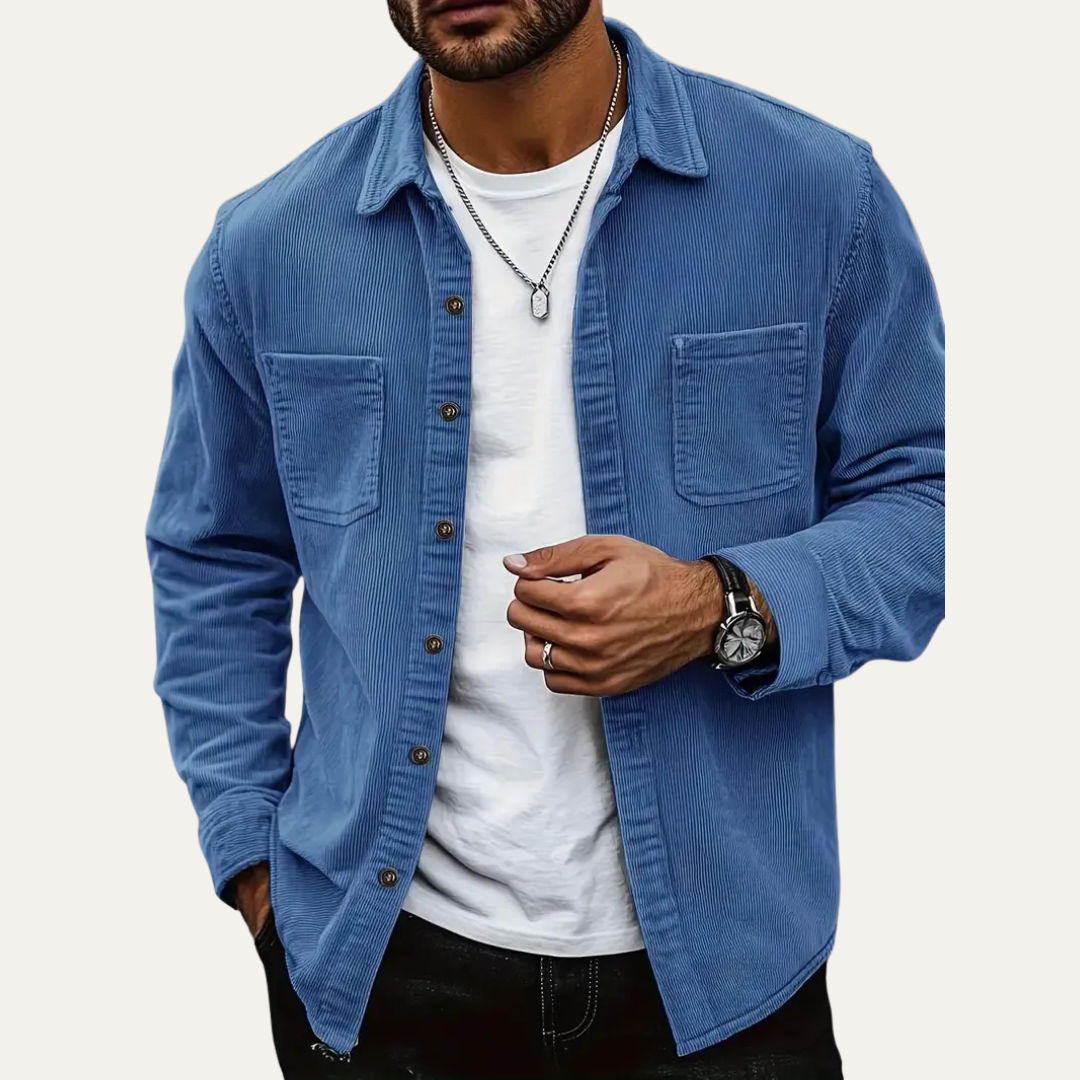 VogeLuxe | Men’s Corduroy Button Down Utility Shirt