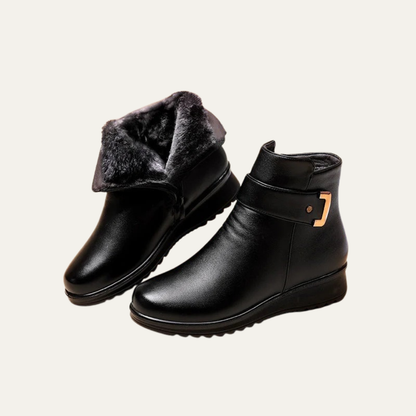 VogeLuxe | Women’s Sleek Leather Style Ankle Boots