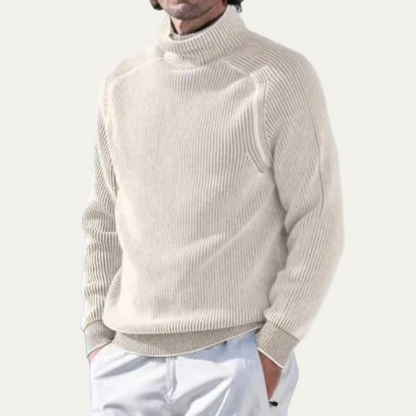 VogeLuxe | Men’s Heavy Rib Knit Turtleneck Sweater