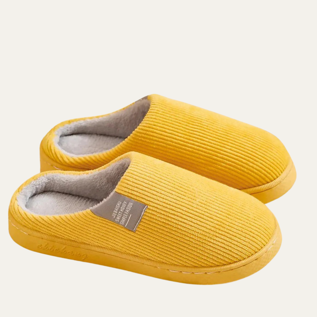 VogeLuxe | Women’s Corduroy Slip On Fleece Lined Mule Slippers