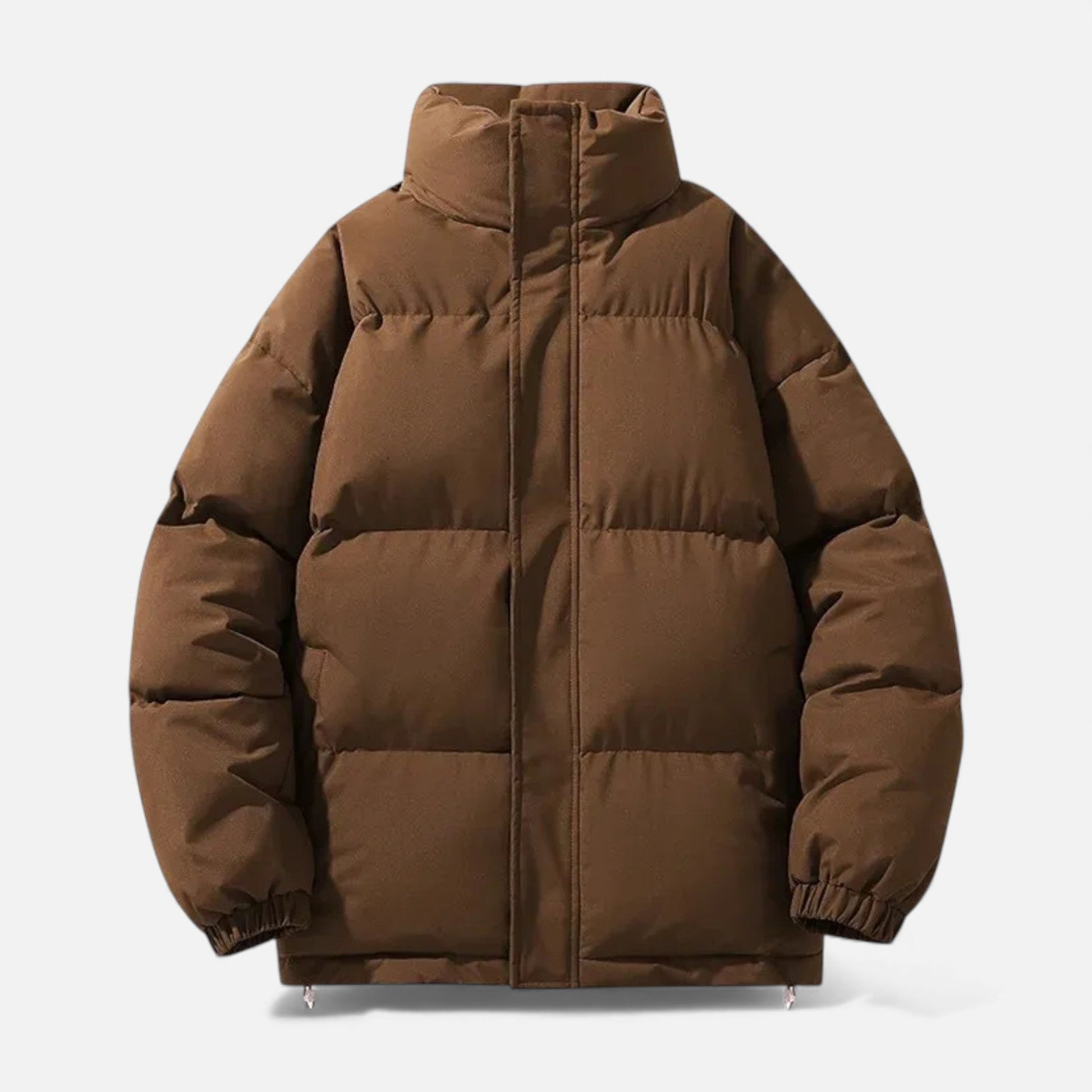 Warm Water Resistant Puffer Jacket with Stand Collar - VogeLuxe
