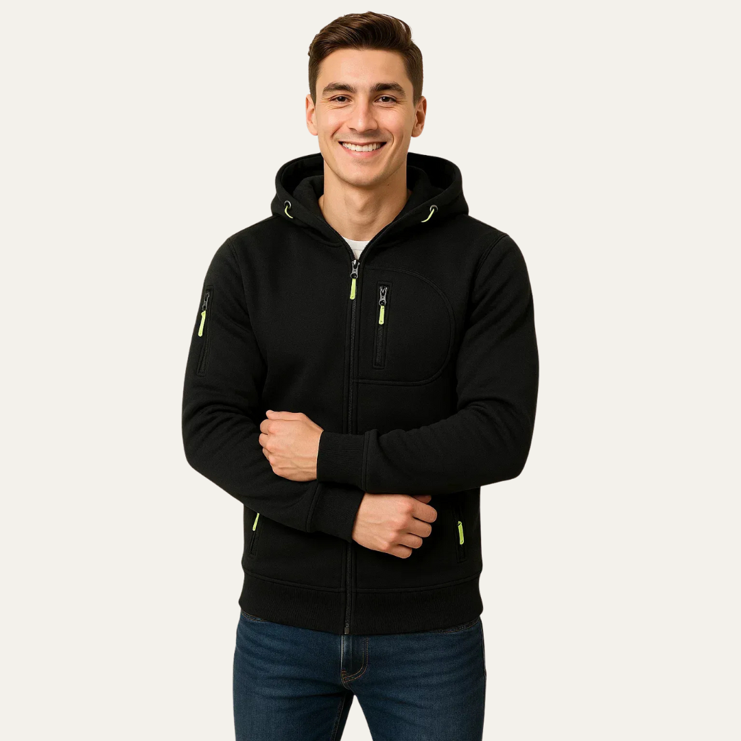 VogeLuxe | Men’s Sporty Full Zip Technical Hoodie