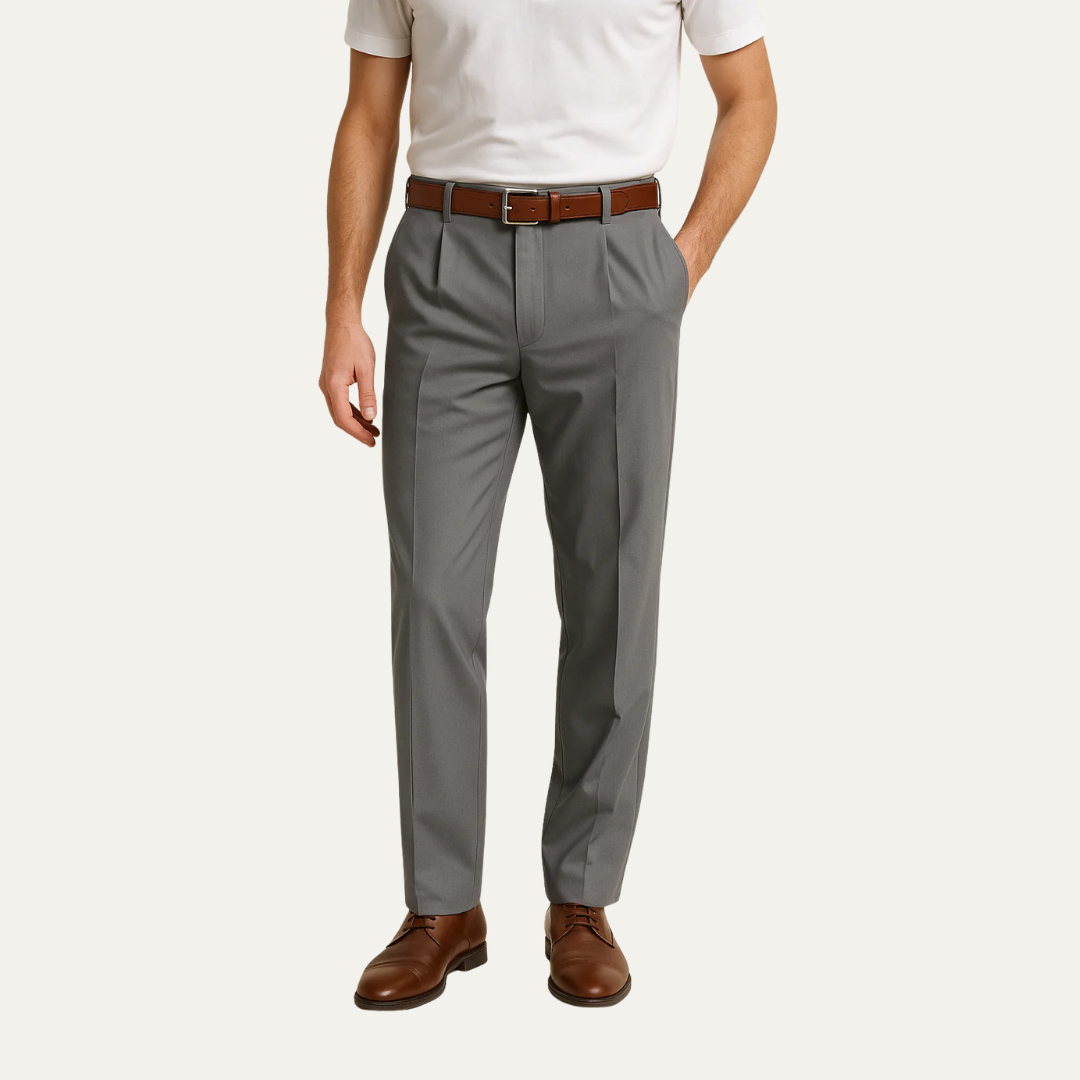 VogeLuxe | Men’s Classic Single-Pleat Dress Trousers