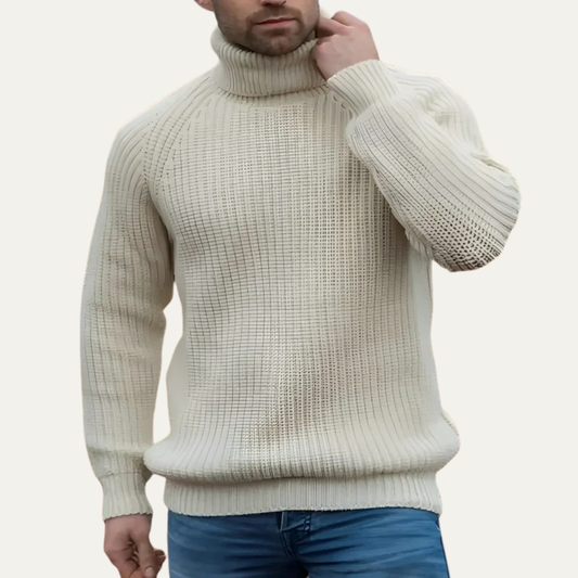 VogeLuxe | Men’s Textured Rib Knit Turtleneck Sweater