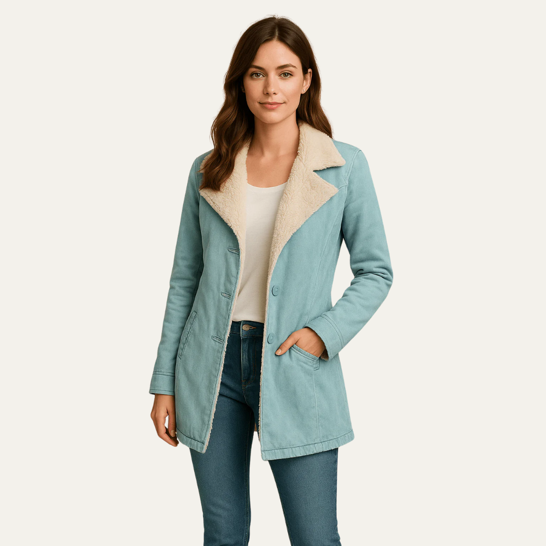 VogeLuxe | Women’s Sherpa Collar Single-Breasted Jacket