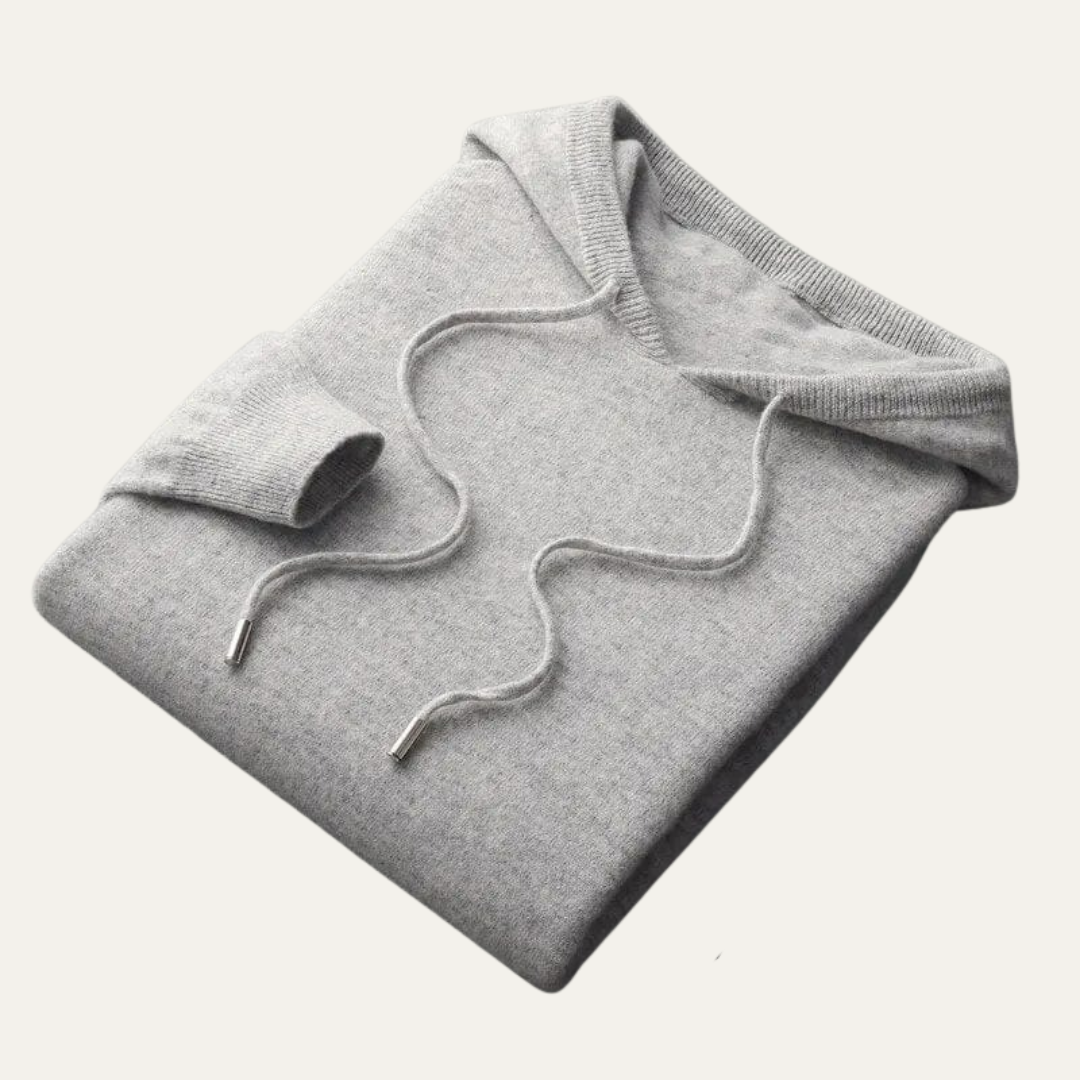 VogeLuxe | Men’s Fine-Knit Pullover Hooded Sweater