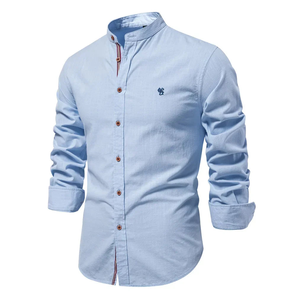 Classic Long Sleeve Men's Collar Button Shirt
