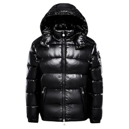VogeLuxe | Men’s Winter Glossy Hooded Puffer Jacket
