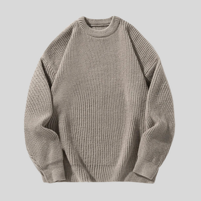 VogeLuxe | Men’s Relaxed Fit Heavy Rib Knit Crew Neck Sweater