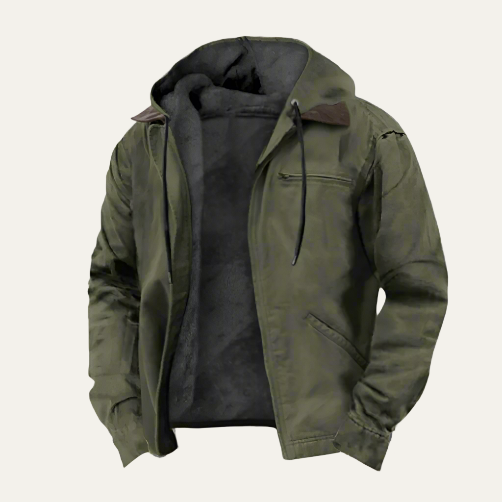 VogeLuxe | Men’s Winter Hooded Cotton Zip Jacket