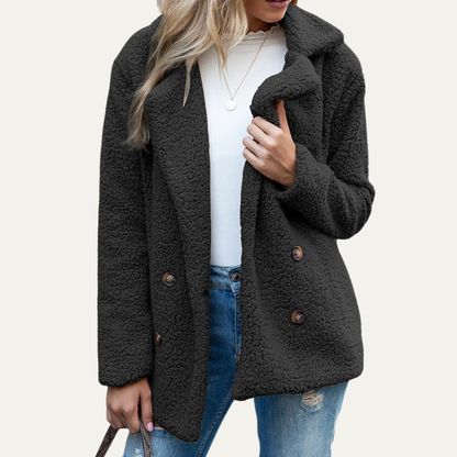 VogeLuxe | Women’s Plush Mid-Length Pea Coat
