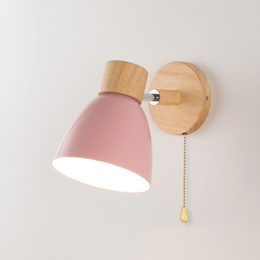 Rustic Wooden Iron Wall Lamp