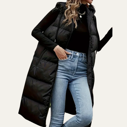 VogeLuxe | Women’s Longline Hooded Puffer Vest