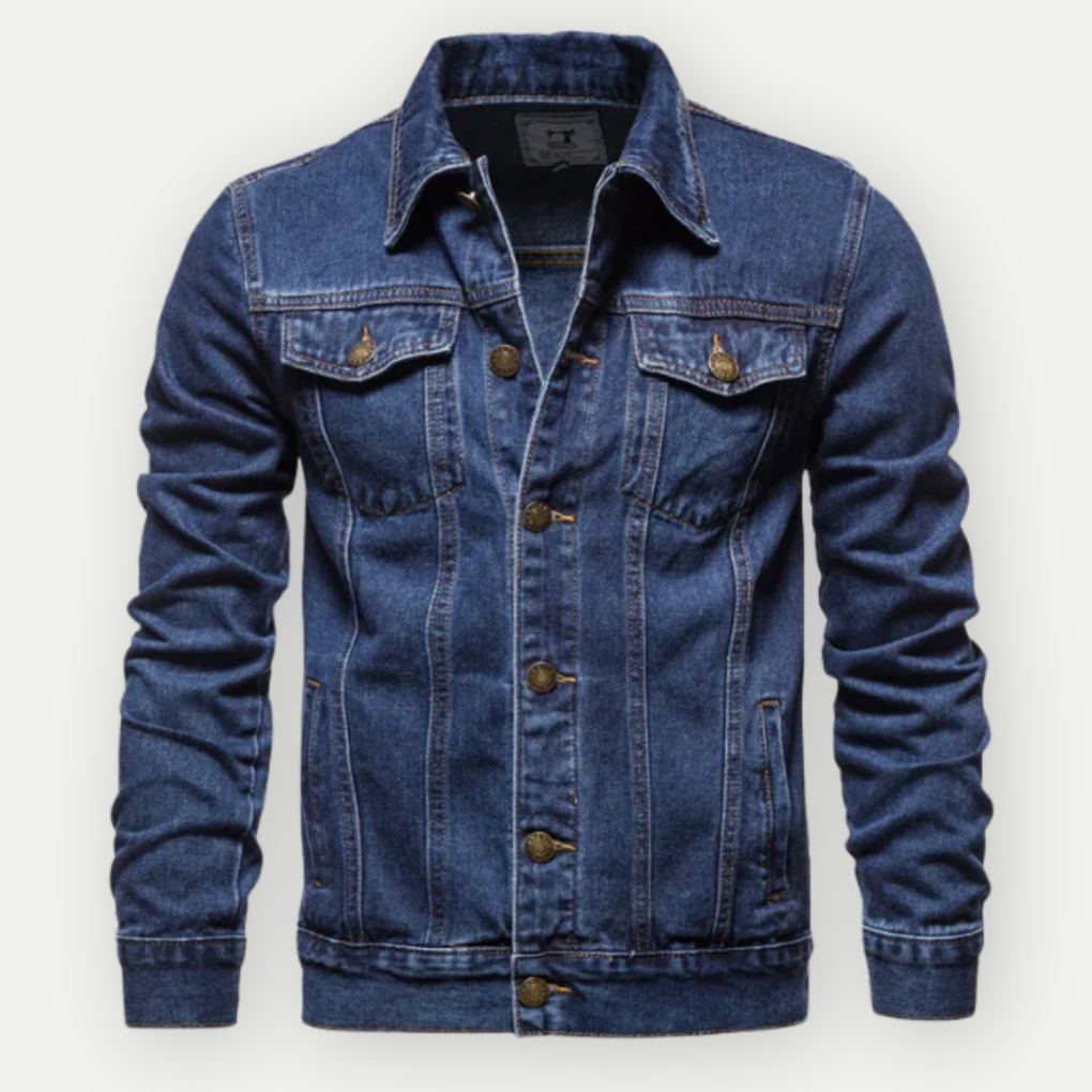 VogeLuxe | Men’s Turn Down Collar Denim Jacket