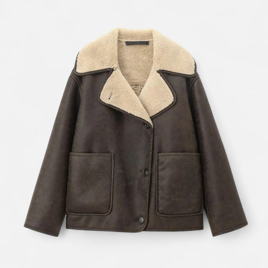 Classic Warm Fleece Coat for Women - VogeLuxe