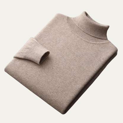 VogeLuxe | Men’s Smooth Knit Fitted Turtleneck Sweater