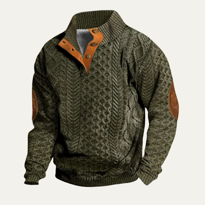 VogeLuxe | Men’s Quilted Funnel Neck Pullover Sweater