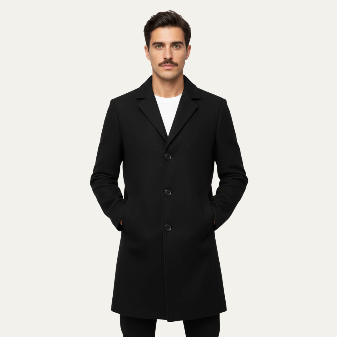 VogeLuxe | Men’s Classic Winter Single-Breasted Trench Coat