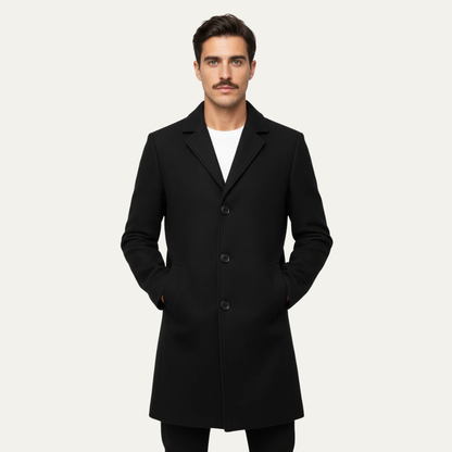 VogeLuxe | Men’s Classic Winter Single-Breasted Trench Coat