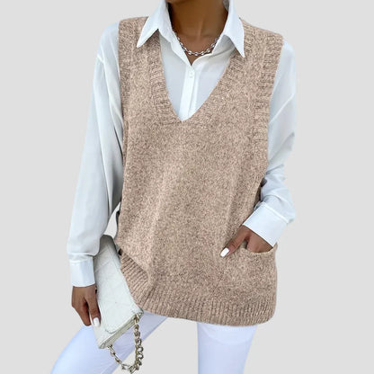 Comfy Sleeveless Pullover Sweater