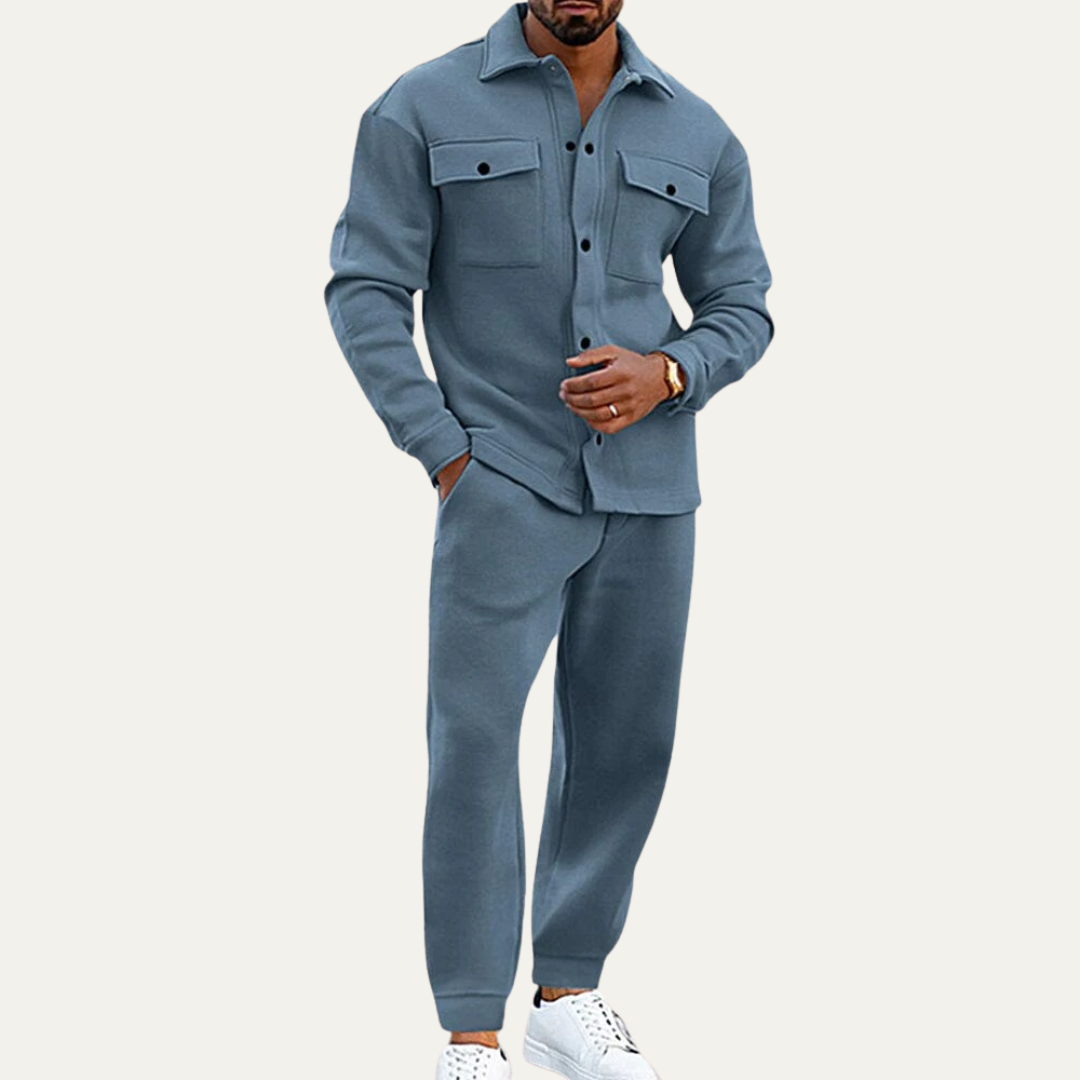 VogeLuxe | Men’s Utility Button Down Shirt and Trouser Set