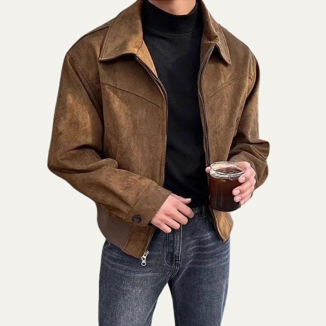 VogeLuxe | Men’s Cropped Full-Zip Trucker Jacket