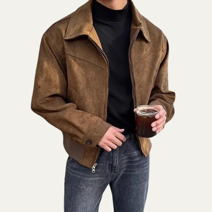 VogeLuxe | Men’s Cropped Full-Zip Trucker Jacket