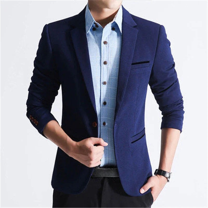 Stylish Slim Fit One Button Blazer for Men